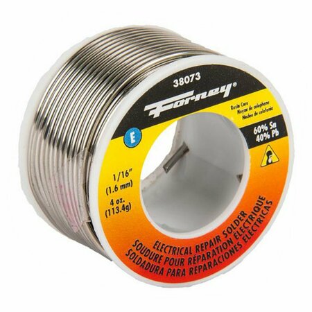 FORNEY Solder, Electrical Repair, Rosin Core, 1/16 in, 4 Ounce 38073
